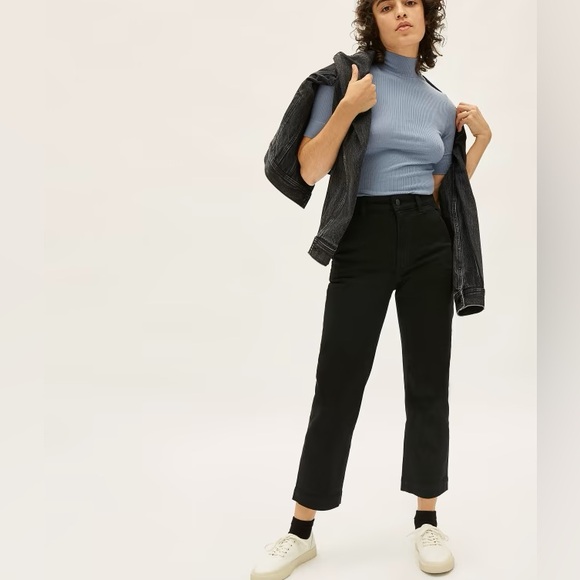 Everlane Denim - Everlane The Straight Leg Crop Black Jean